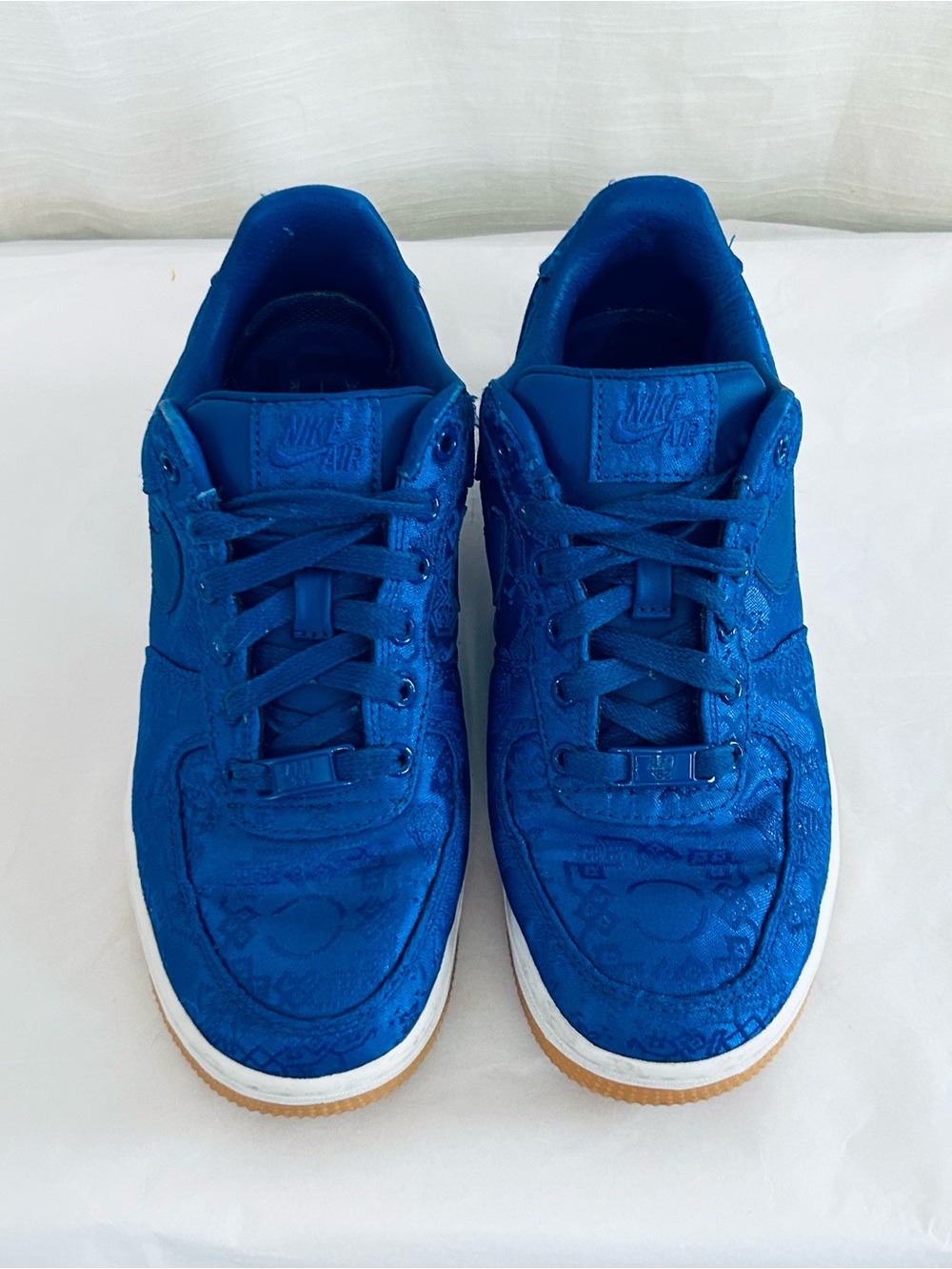 Nike Air Force 1 Low Blue Clot Silk Low-Top Sneakers with Gum Outsole - Picture 2 of 12
